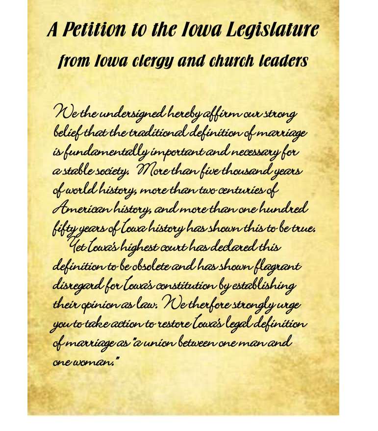 Petition to Iowa Legislature